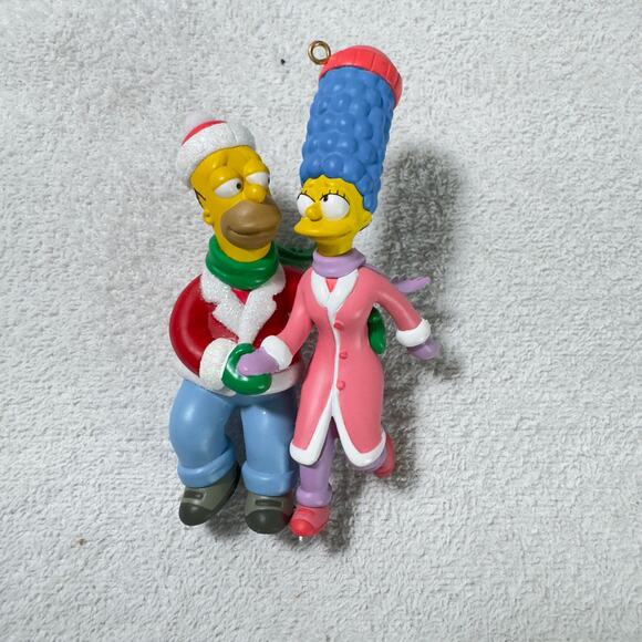 Simpsons Carlton Smooth as Ice Homer & Marge Simpson Christmas Ornament In Box - Picture 4 of 6